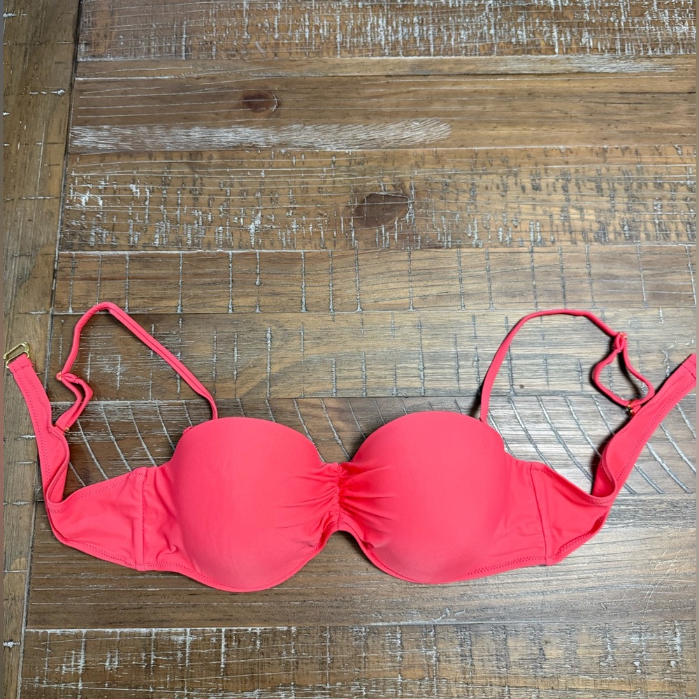 3/$10 George Coral Strapless Bikini Top